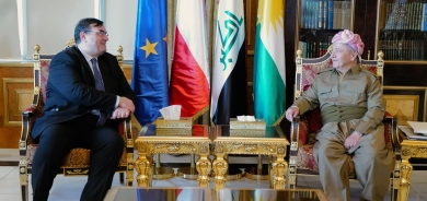 لە ســەلاحەددین سەرۆک مەسعود بارزانی پێشوازی لە ئاندریا ناسی باڵیۆزی نوێی نەمسا لە عێراق کرد.