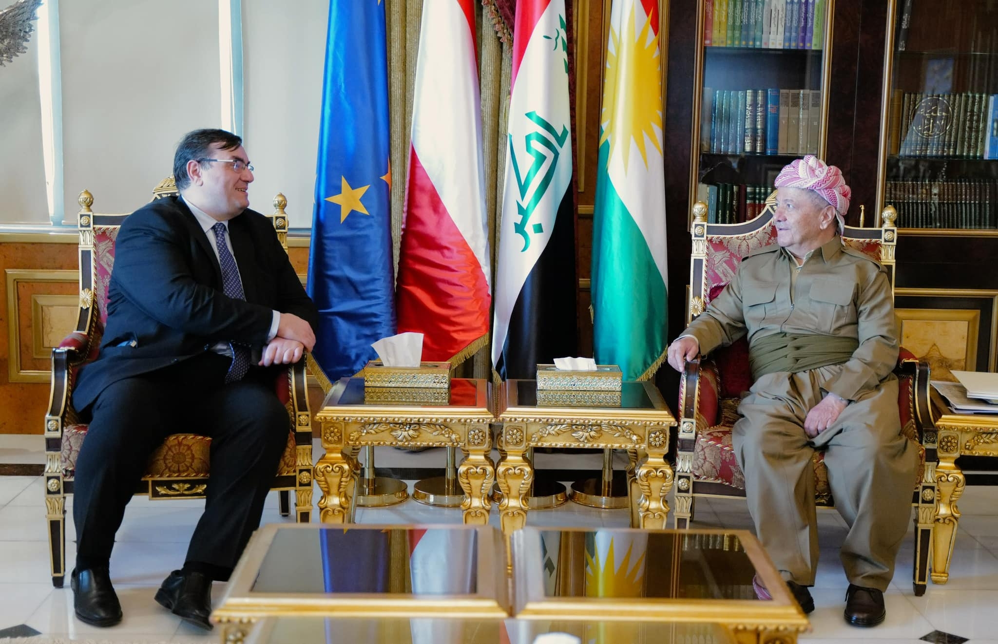 لە ســەلاحەددین سەرۆک مەسعود بارزانی پێشوازی لە ئاندریا ناسی باڵیۆزی نوێی نەمسا لە عێراق کرد.