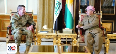 سه‌رۆك بارزانى پێشوازى لە فه‌رمانده‌ی گشتیی هێزه‌كانی هاوپه‌یمانان لە عێراق و سوریا دەکات