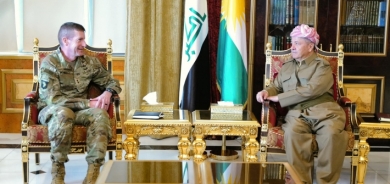 Kurdish Leader Masoud Barzani Engages in Security Talks with Maj. Gen. Joel B. Vowell, Commander of CJTF-OIR