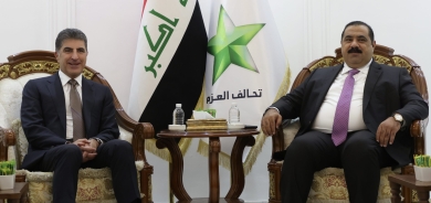 President Nechirvan Barzani meets with Al-Azm Coalition Leader Musanna al-Samarai