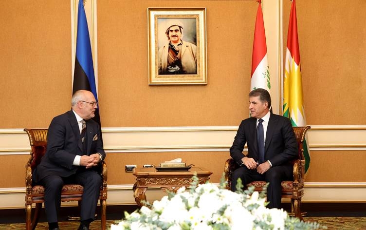 نيجيرفان بارزاني ورئيس جمهورية استونيا يبحثان تطوير التعاون المشترك