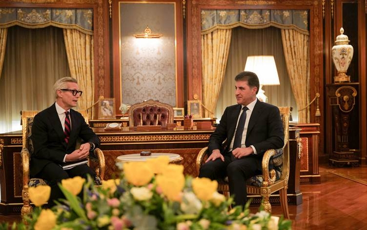 نێچيرڤان بارزانى له‌گه‌ڵ باڵيۆزى نه‌رويج له‌ ئوردن و عێراق كۆبووه‌وه‌