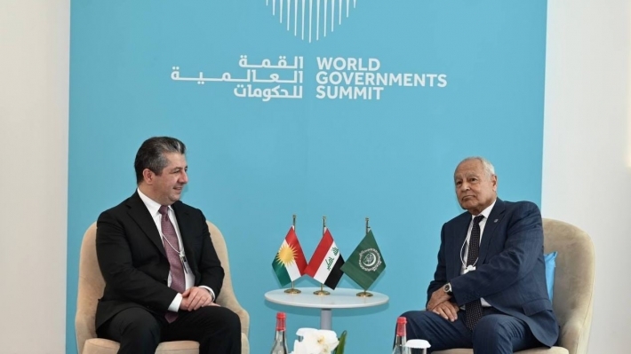 دُبي.. اجتماع رئيس حكومة إقليم كوردستان مع أمين عام الجامعة العربية