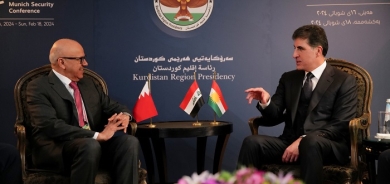 President Nechirvan Barzani meets with the Foreign Minister of Bahrain