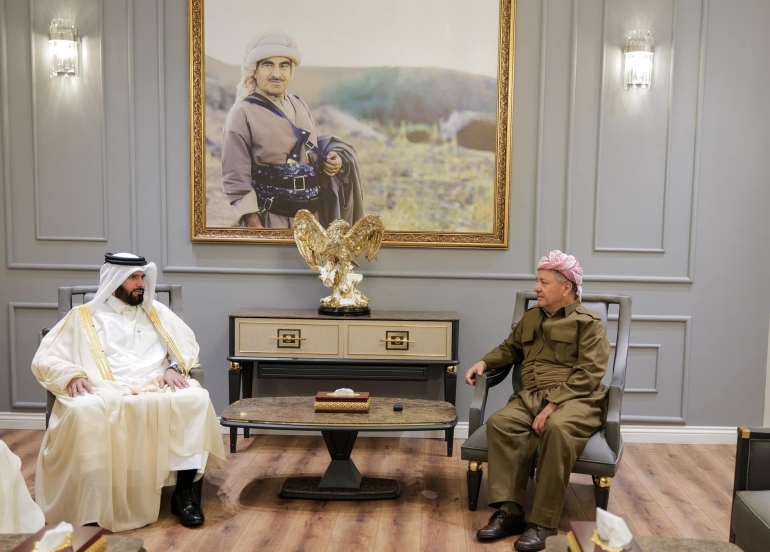 ســـەرۆک بـــارزانـــی پێشوازی لە باڵیۆزی قەتەر لە عێراق دەکات