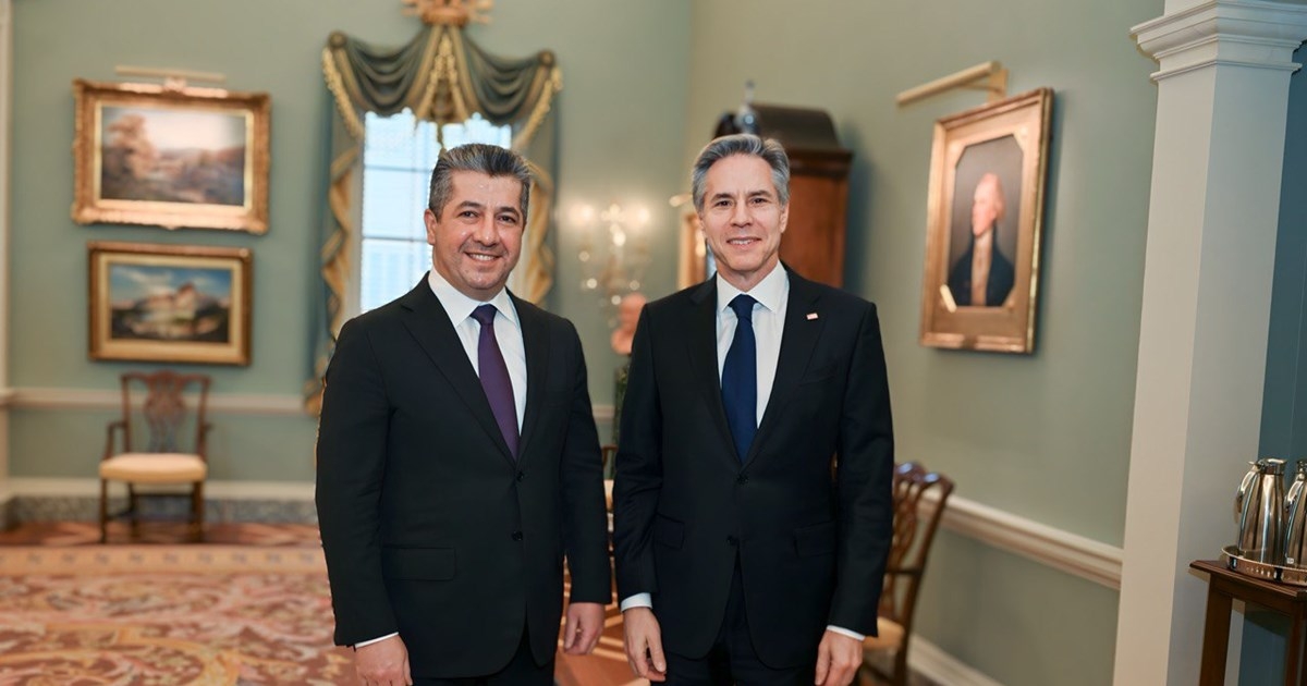 Prime Minister Masrour Barzani meets with the US Secretary of State