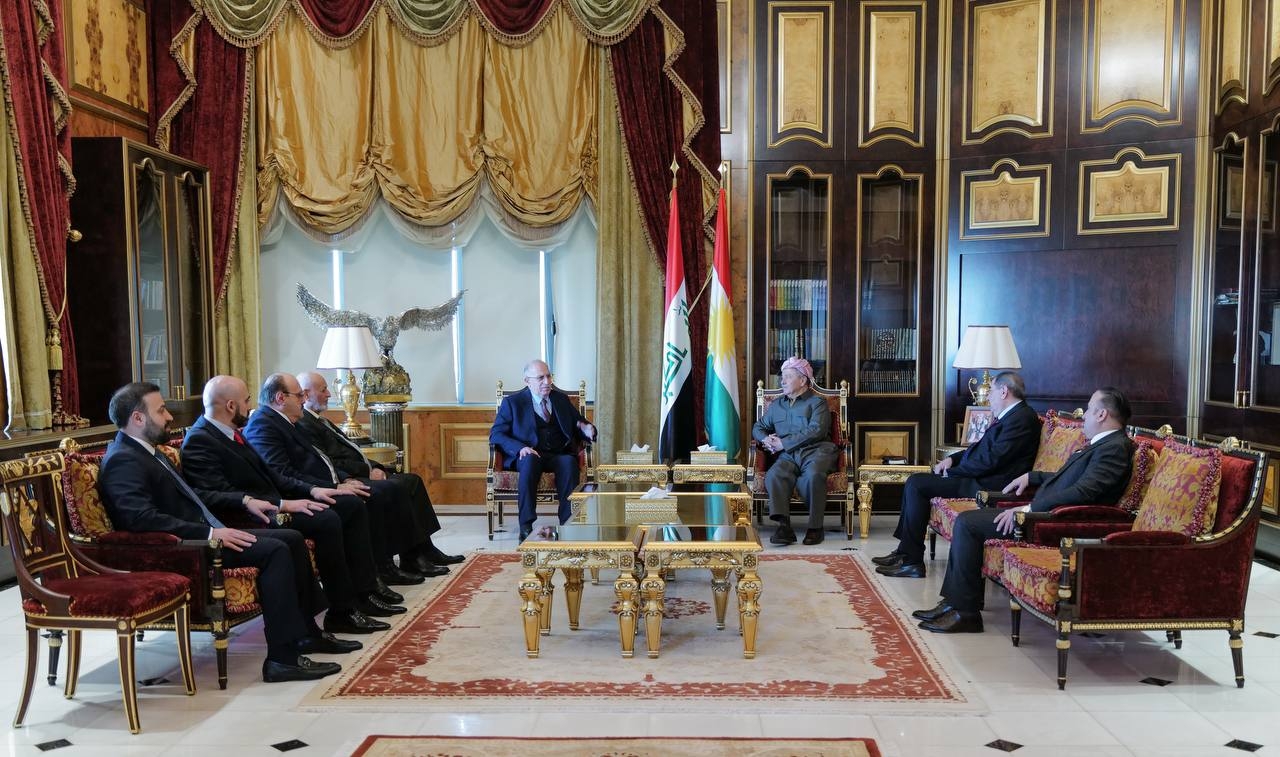 ســــــەرۆک بارزانی پێشوازی لە سکرتێری گشتیی حزبی متحدون دەکات