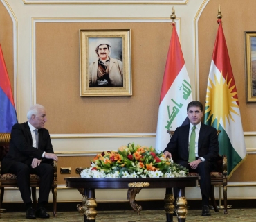 ســـەرۆکـــی ئەرمینیا گەیشتە هەولێر و لەگەڵ نێچیرڤان بارزانی کۆدەبێتەوە