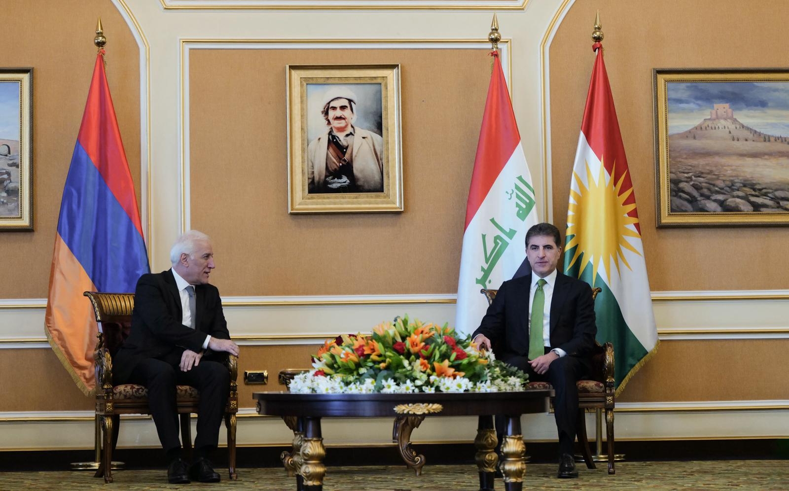 ســـەرۆکـــی ئەرمینیا گەیشتە هەولێر و لەگەڵ نێچیرڤان بارزانی کۆدەبێتەوە