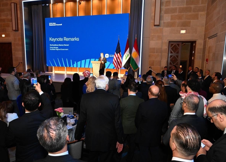 سەرۆکی حکوومەتی هه‌رێمی كوردستان گوتەیەکی پێشکەش کرد له ژووری بازرگانیی ئەمەریکا لە واشنتن