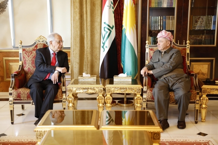 Serok Barzanî pêşwazî li Serokê Saziya El-Mada kir