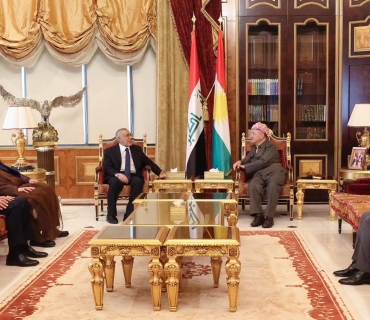 ســـەرۆک بـــارزانــــی پێشوازی لە سەرۆکی هاوپەیمانی سەدارە دەکات