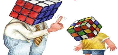 كاریكاتێر: ئەم كاریكاتێرە باس لە ئامۆژگاریی كەسانی گەورە بۆ بچووك و باوكان بۆمنداڵەكانیان دەكات