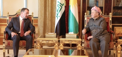 ســەرۆك بارزانی پێشوازی لە كونسوڵی فەڕەنسا لە شاری هەولێر دەكات