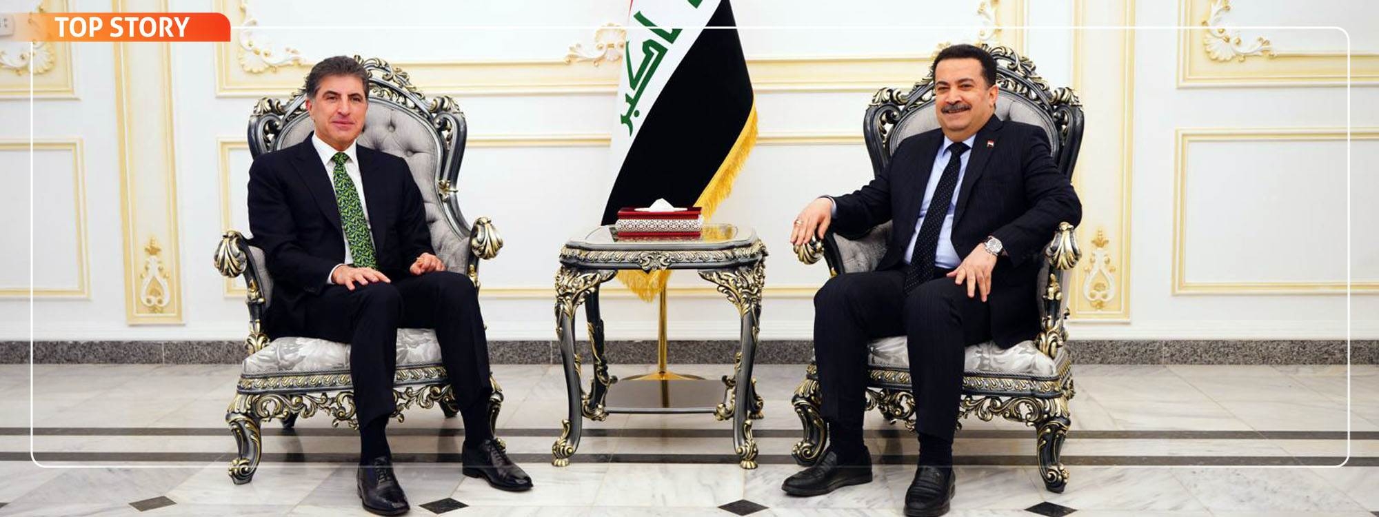 راگەیێندراوی نووسینگەی سەرۆکوەزیرانی عێراق لەبارەی کۆبوونەوەی سوودانی و نێچیرڤان بارزانی