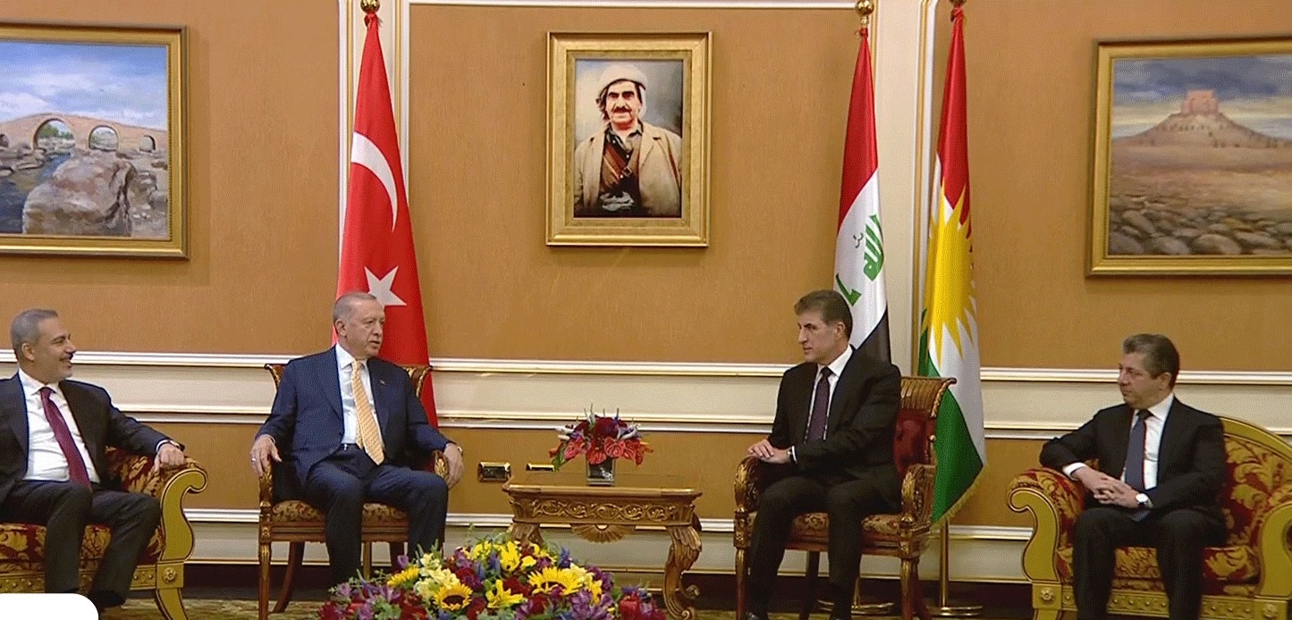 الرئيس التركي رجب طيب أردوغان يصل أربيل