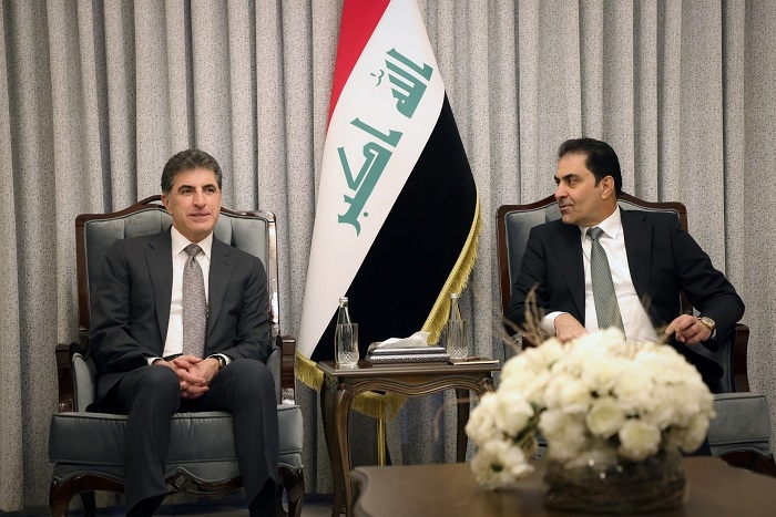 President Nechirvan Barzani meets with Acting Speaker of the House of Representatives Mohsen Mandalawi