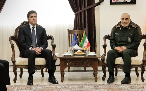 ســـەرۆکی هەرێمی کوردستان و فه‌رمانده‌ى گشتيى پاسداران جەخت لە پاراستنی ئاسایشی سنوورەکان دەکەنەوە