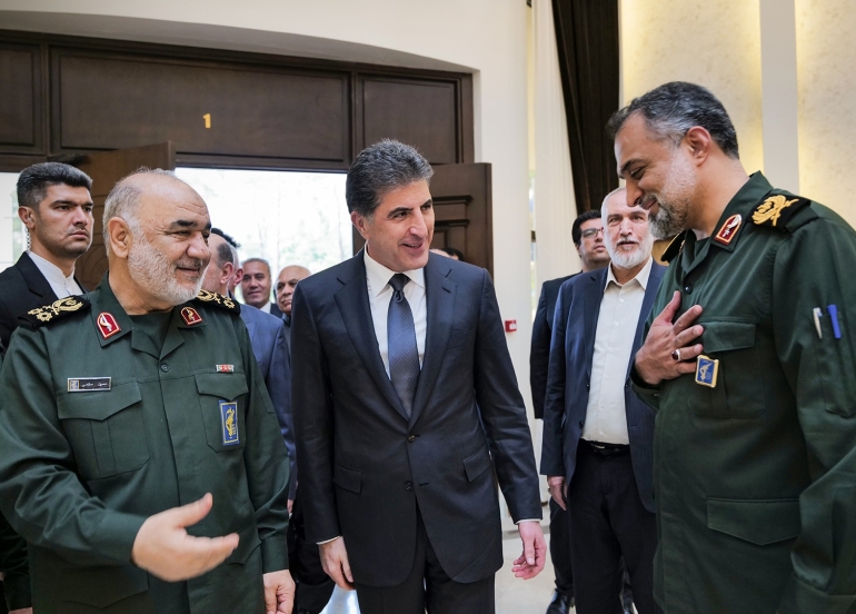 ســـەرۆکی هەرێمی کوردستان و فه‌رمانده‌ى گشتيى پاسداران جەخت لە پاراستنی ئاسایشی سنوورەکان دەکەنەوە