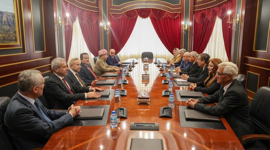 Serok Barzanî pêşwaziya Desteya Serokayetiya Encûmena Niştimaniya Kurd li Sûriye (ENKS) kir