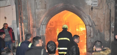 حريق سوق القيصرية التحقيقات جارية