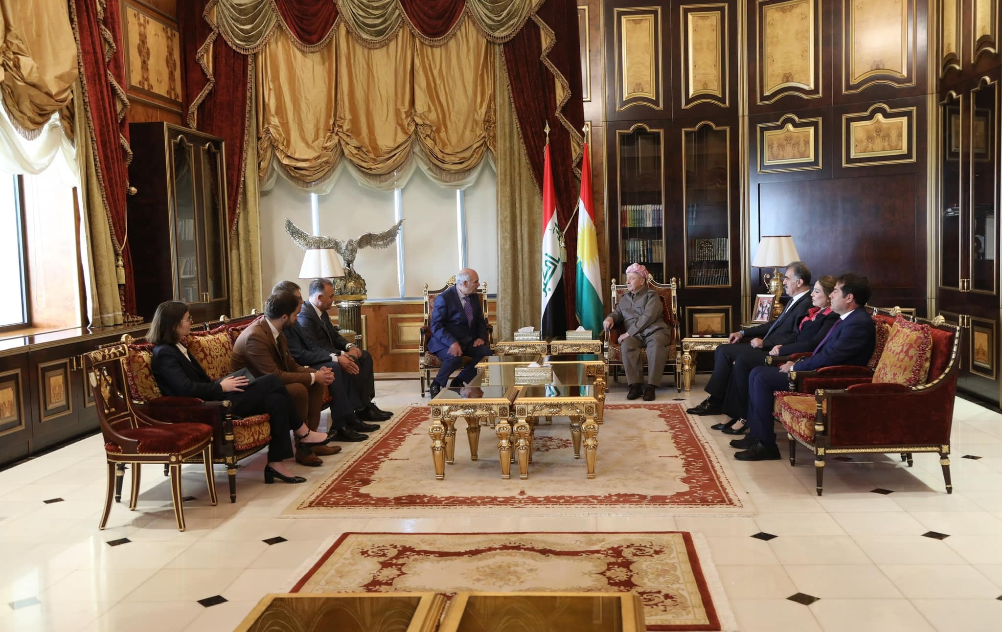 الرئيس البارزاني والوفد الفرنسي يناقشان  الأوضاع السياسية والتطورات والتهديدات والمخاطر التي يشهدها العراق والمنطقة