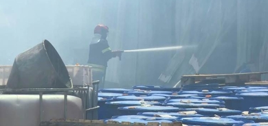 حريق يلتهم مخزناً لمواد التنظيف في أربيل