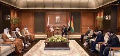 مەسرور بارزانی سەرۆکی حکوومەتی هەرێمی کوردستان  لەگەڵ شاندێکی قەتەڕی کۆ بووەوە