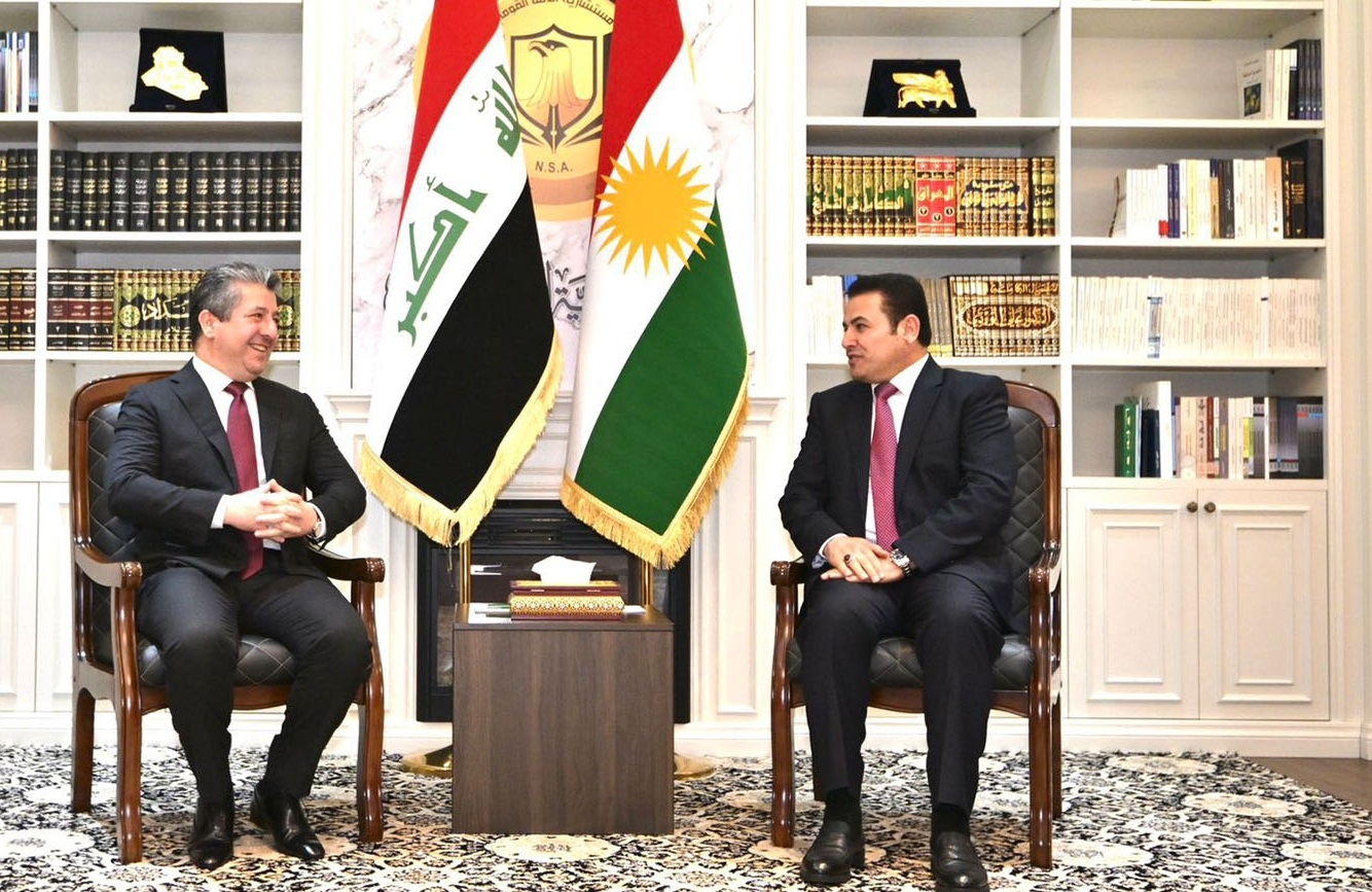 رئيس حكومة إقليم كوردستان يجتمع مع مستشار الأمن القومي العراقي