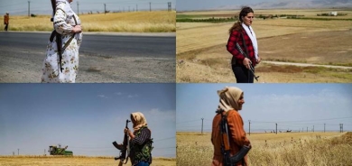 ROJAVA - Jin ji ber tirsa şewitandinê li ber zeviyên genim nobetê digirin