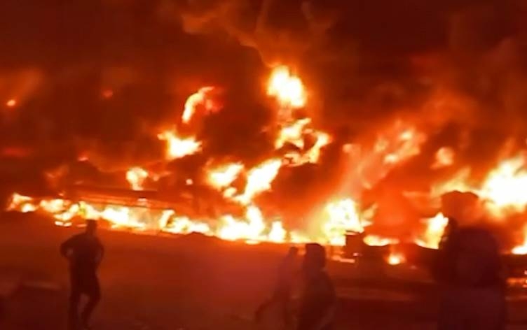 حريق كبير في أحد مصافي أربيل