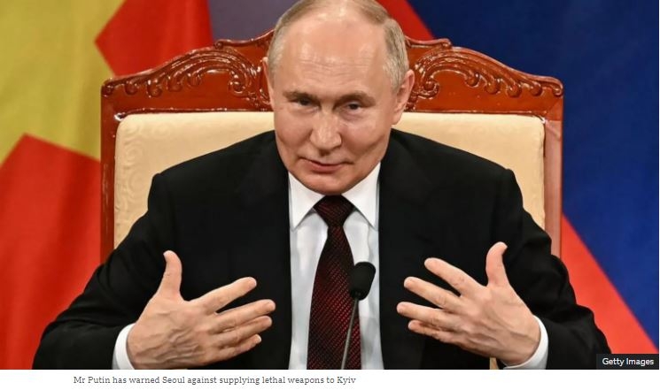 Putin Warns South Korea Against Arming Ukraine Amid Deepening Russia-North Korea Alliance