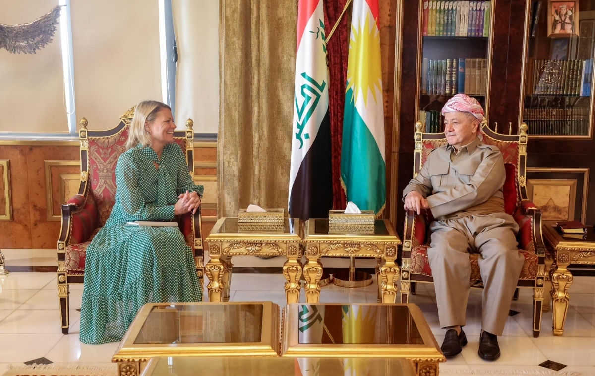 ســەرۆک بـــارزانـــی پێشوازی لە کونسوڵی گشتیی نوێی بەریتانیا لە هەولێر دەکات