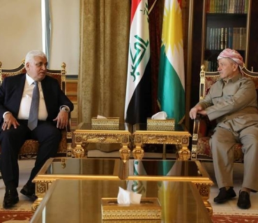 ســـەرۆک بــــارزانـــی پێشوازی لە فاڵح فەیاز سەرۆکی دەستەی حەشدی شەعبی دەکات