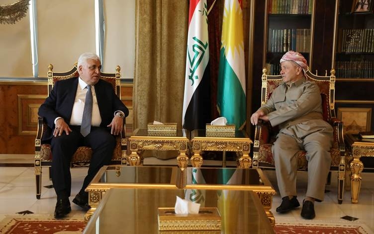 ســـەرۆک بــــارزانـــی پێشوازی لە فاڵح فەیاز سەرۆکی دەستەی حەشدی شەعبی دەکات