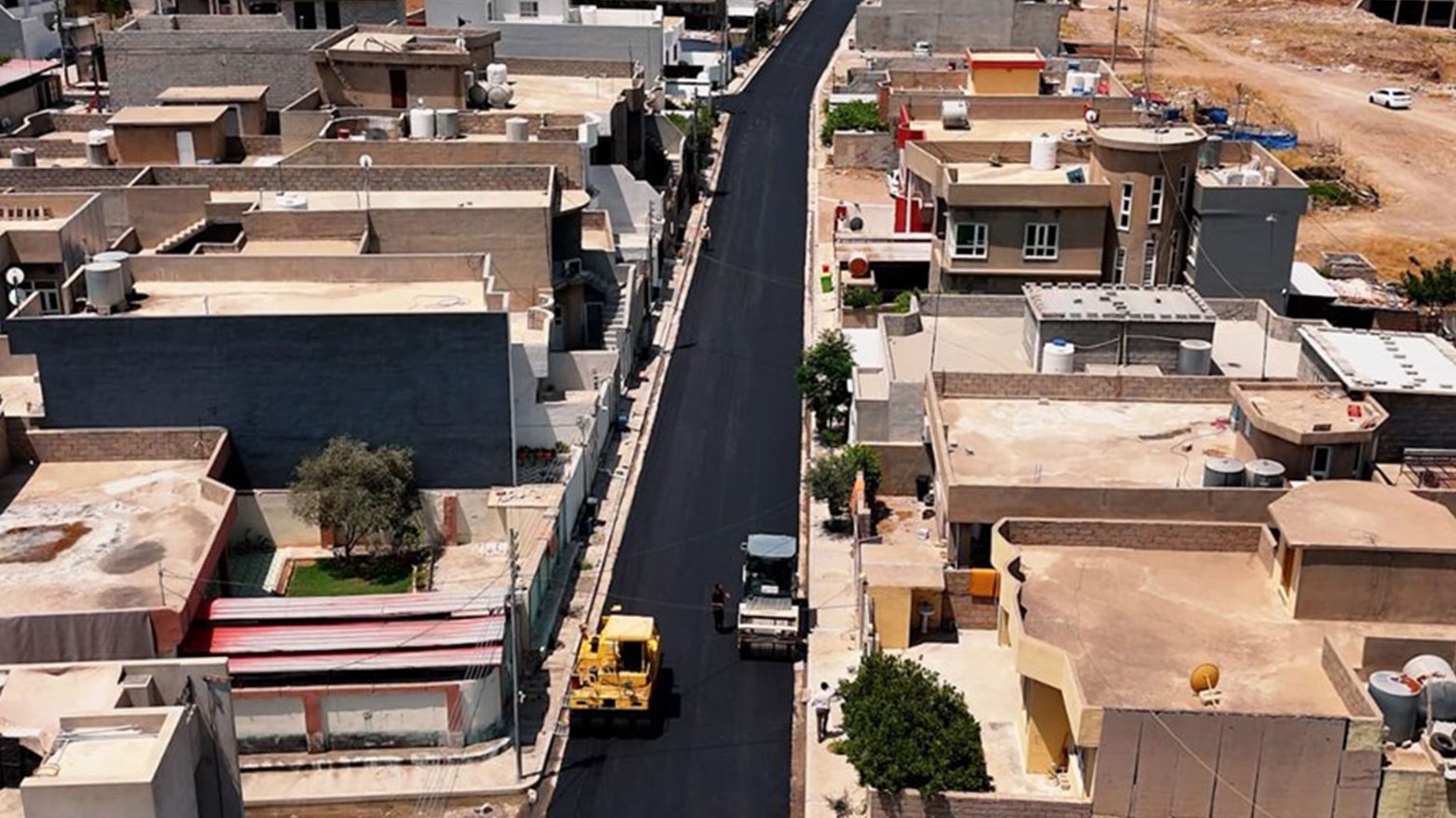 حملة لتبليط أحياء ناحية روفيا بمحافظة دهوك