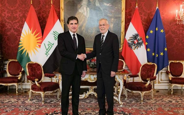 Nêçîrvan Barzanî: Bi Serokkomarê Awisturyayê re me tekezî li ser pêwendiyên dîrokî kir