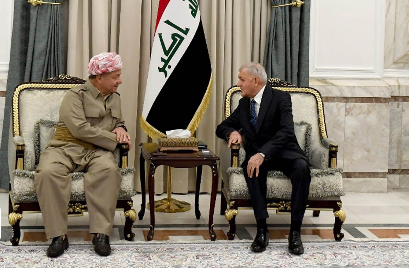 ســــەرۆک مەسعود بارزانی ســەردانی دکتۆر لــەتــیـــف رەشــیـــد، سەرۆککۆماری عێراقی فیدراڵ کرد.