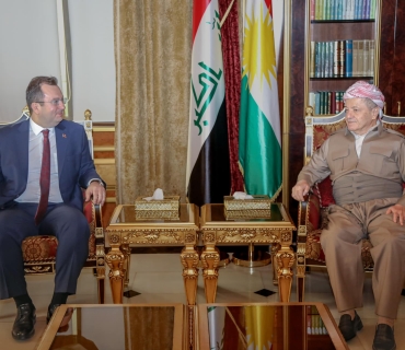 لە سەلاحەددین سەرۆک بارزانی پێشوازی لە بەڕێز ئێرمان تۆپچو کونسوڵی نوێی تورکیا لە هەولێر کرد.