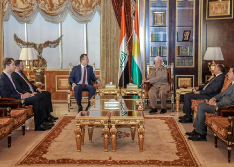 لە سەلاحەددین سەرۆک بارزانی پێشوازی لە بەڕێز ئێرمان تۆپچو کونسوڵی نوێی تورکیا لە هەولێر کرد.