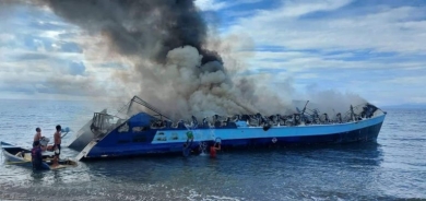 بەهۆی ئاگرکەوتنەوە لە بەلەمێک لە کەناراوەکانی هایتی لە ئەمریکای باشوور، ٤٠ کۆچبەر گیانیان لەدەستدا