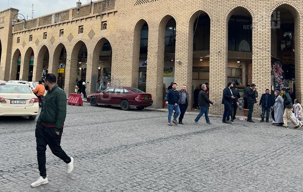 الدفاع المدني يخمد حريقا في سوق القيصرية باربيل