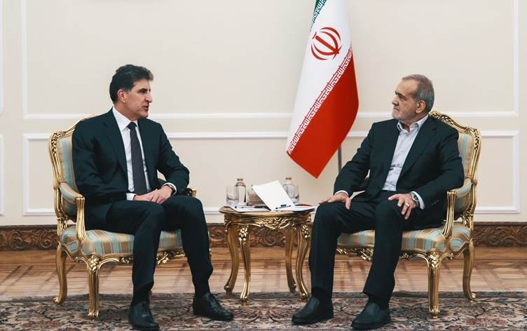 ســــــەرۆکی هەرێمی کوردستان لە تاران لەگەڵ مەسعود پزیشکیان، سەرۆککۆماری نوێی وڵاتەکە کۆبووەوە