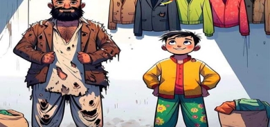 كاریكاتێر، باس لە قوربانیی باوك دەكات