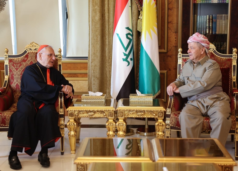 ســـەرۆك بــــارزانـــی پێشوازی لە سەرۆكی كەنیسەی كلدان لە عێراق و جیهان دەكات