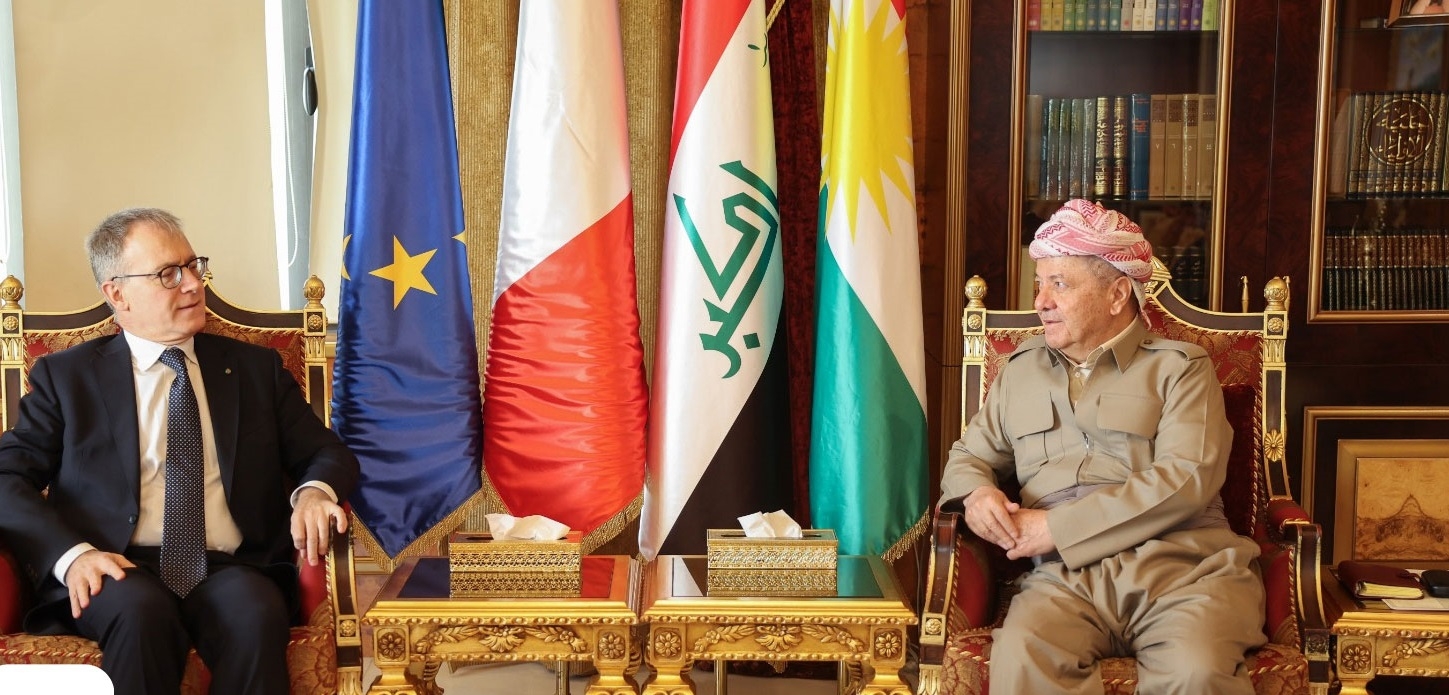 الرئيس بارزاني يستقبل سفير إيطاليا لدى العراق