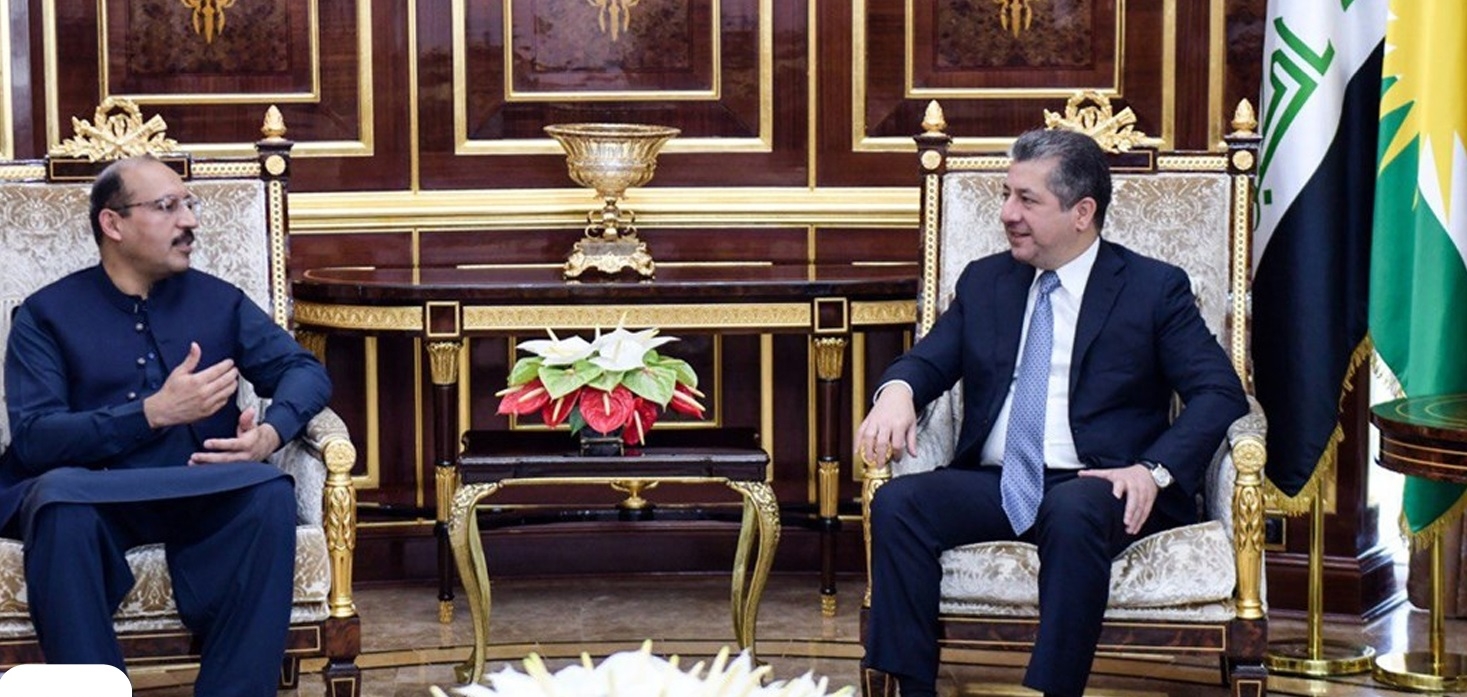 رئيس حكومة إقليم كوردستان يستقبل سفير باكستان لدى العراق