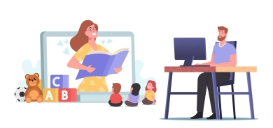 وقت الشاشة للآباء يؤثر على تطور اللغة لدى أولادهم الصغار