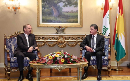 سه‌رۆكى هه‌رێمى كوردستان نێچيرڤان بارزانى له‌گه‌ڵ باڵيۆزى فه‌ره‌نسا كۆبووه‌وه‌